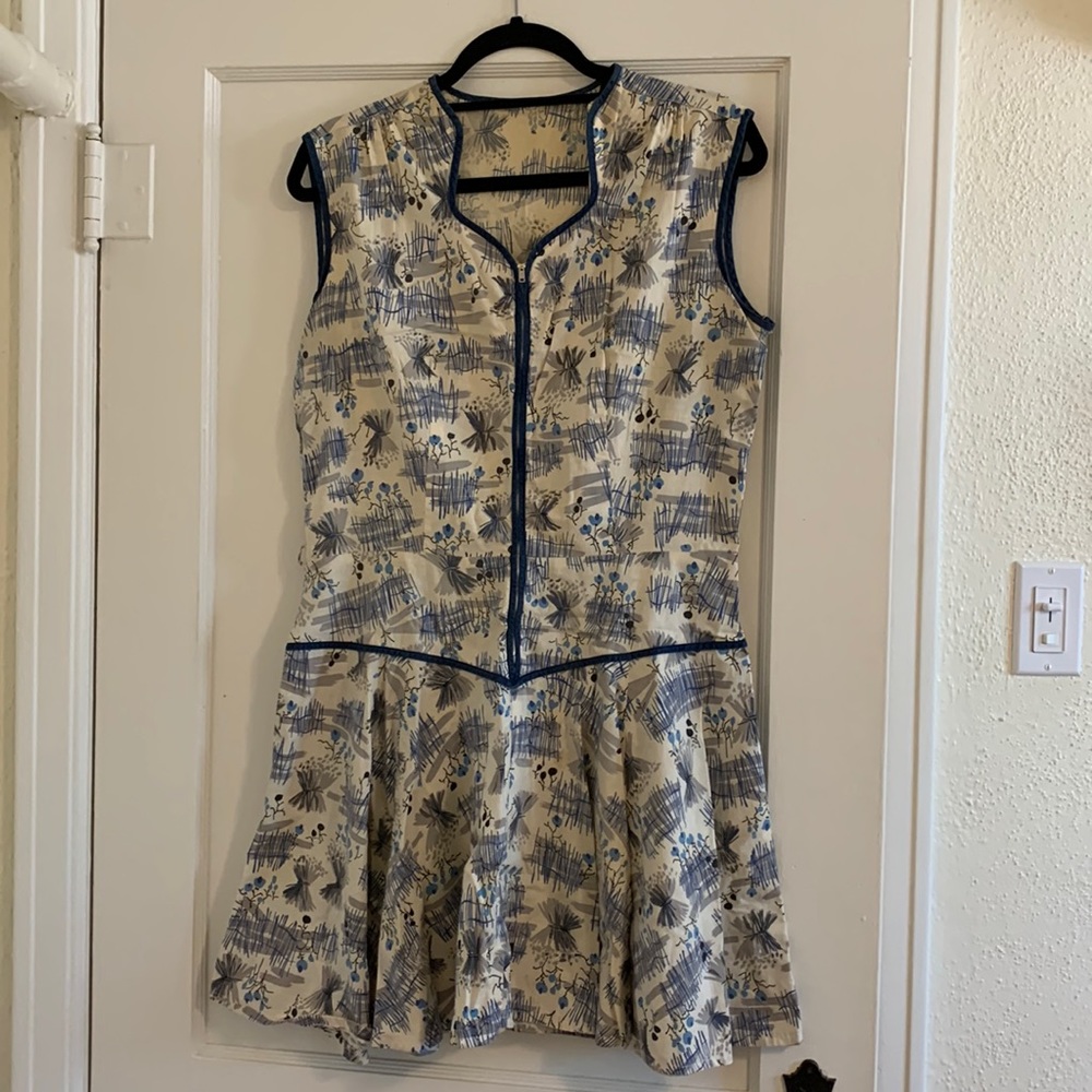 Vintage 60s sleeveless zip up dress 33” waist